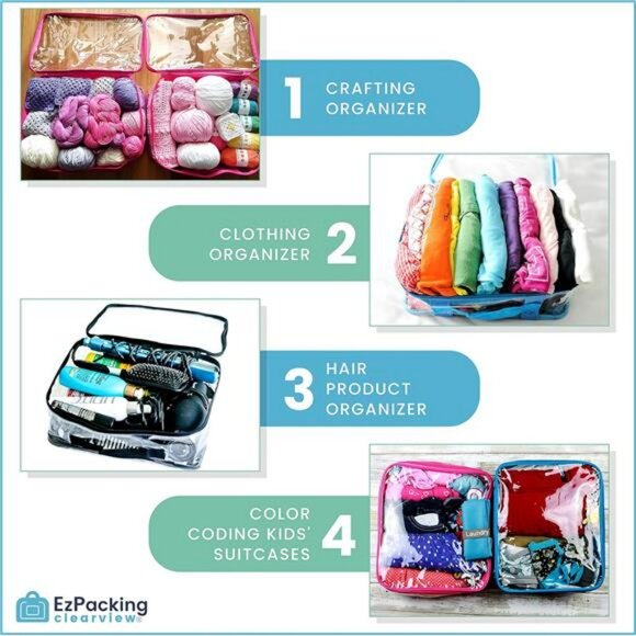 Clear medium packing cube transparent travel storage organizer for suitcase carr - Picture 5 of 7